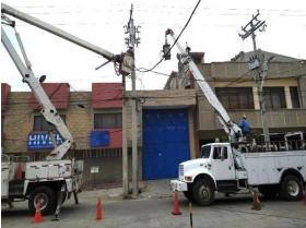 Grúa y canasta para servicios de maquinaria