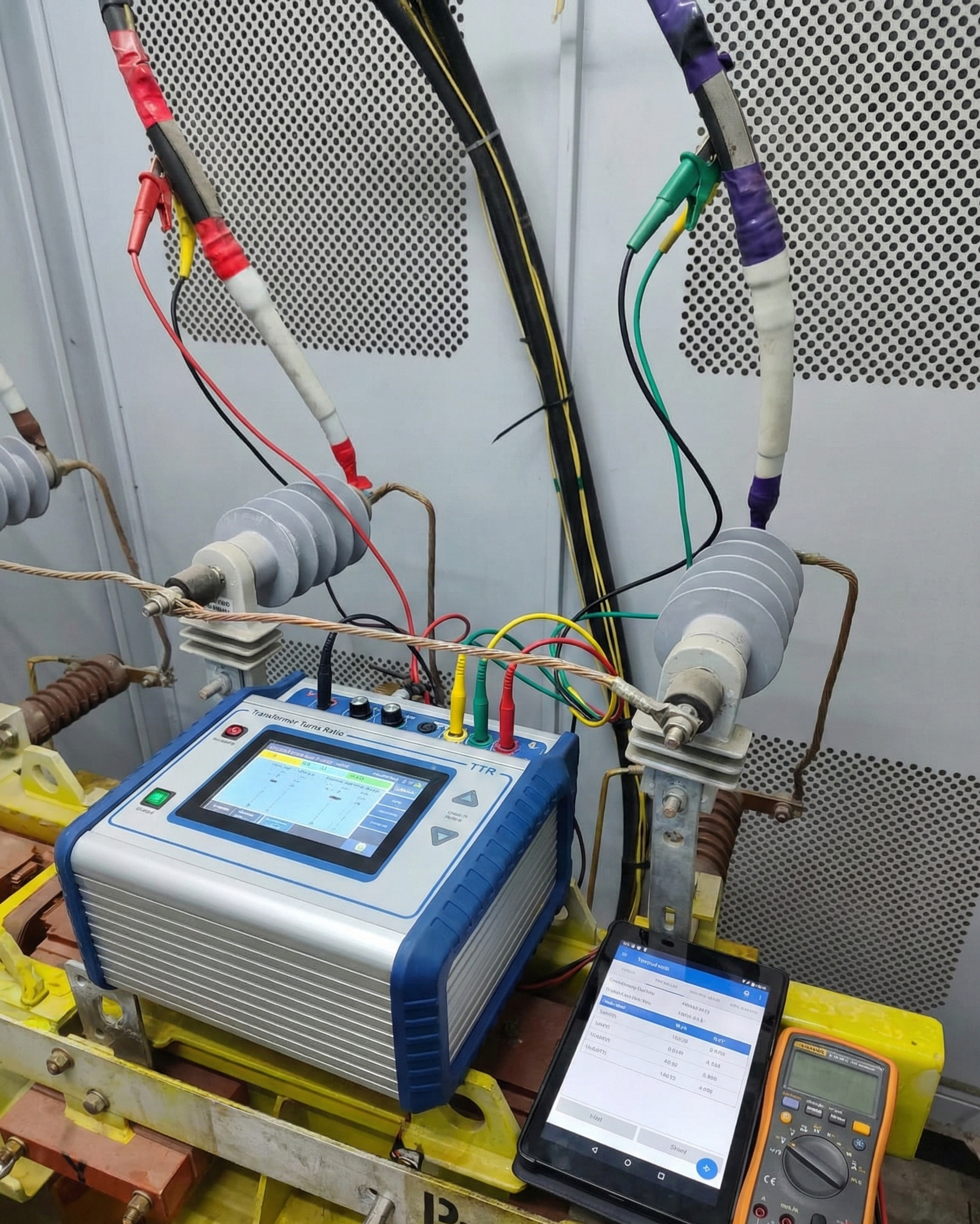 Equipo TTR analógico mostrando carátula y controles